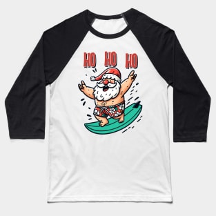 Surfing Santa Baseball T-Shirt
